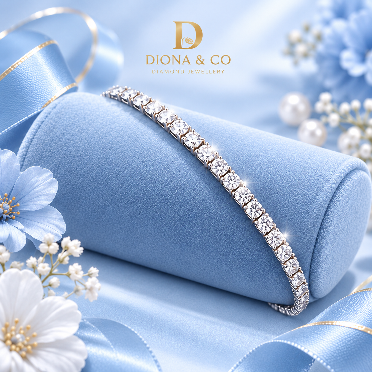 Round Cut 0,10 Ct Gelang Fashion Tennis Wanita (DC076)