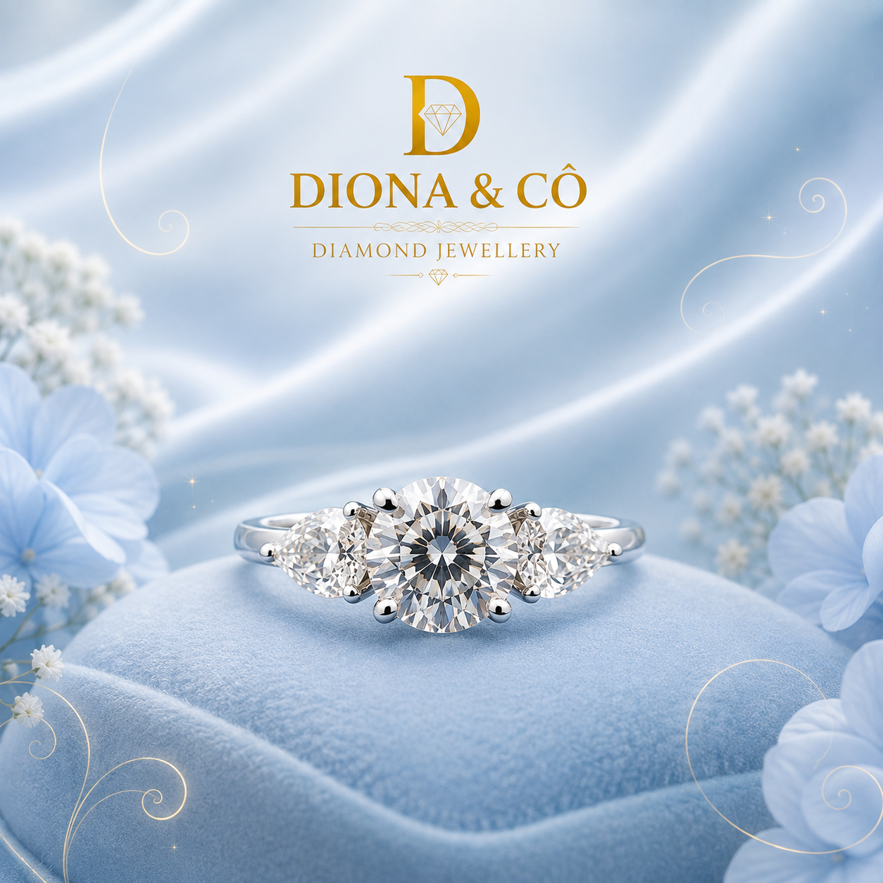 Round Cut Three Stone Diamond Ring (DC029)