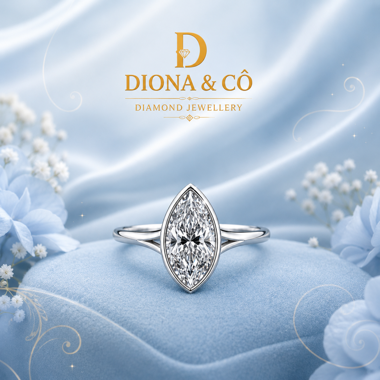 Marquise Cut Bezel Diamond Ring (DC023)