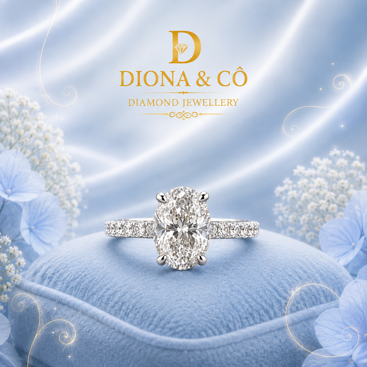 Oval Cut Solitaire Diamond Ring (DC041)