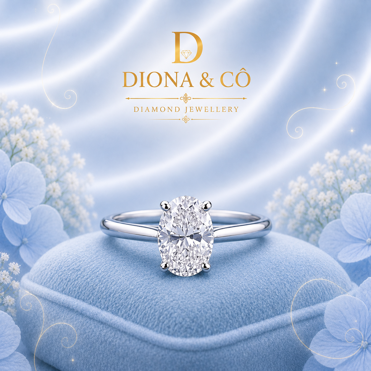 Oval Cut Solitaire Diamond Ring (DC049)